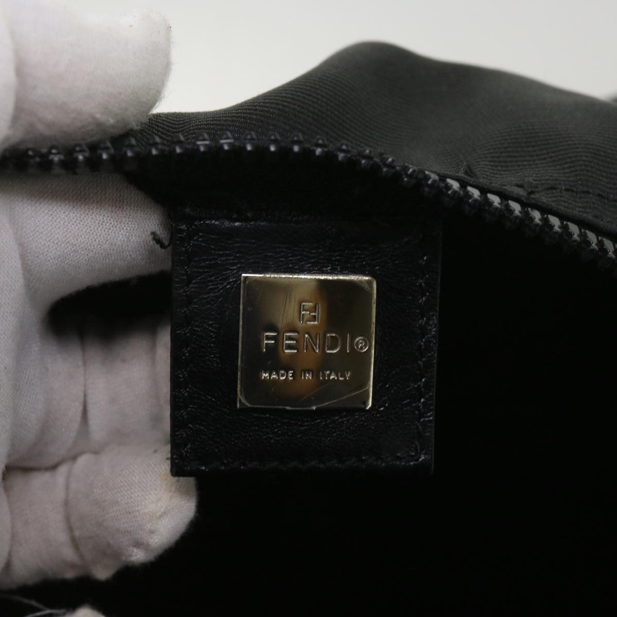 FENDI Boston Bag Canvas 2way Blackbs11779