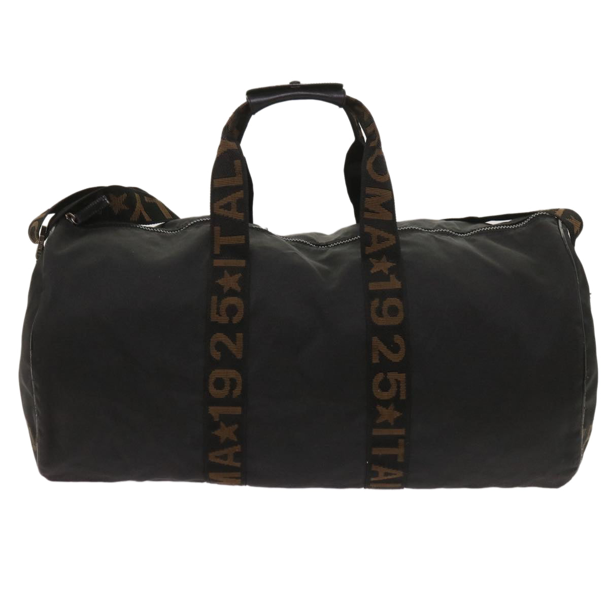FENDI Boston Bag Canvas 2way Blackbs11779