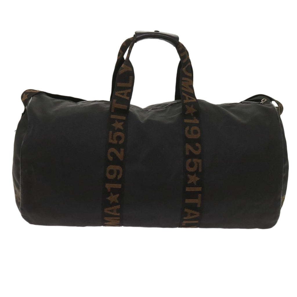 FENDI Boston Bag Canvas 2way Blackbs11779
