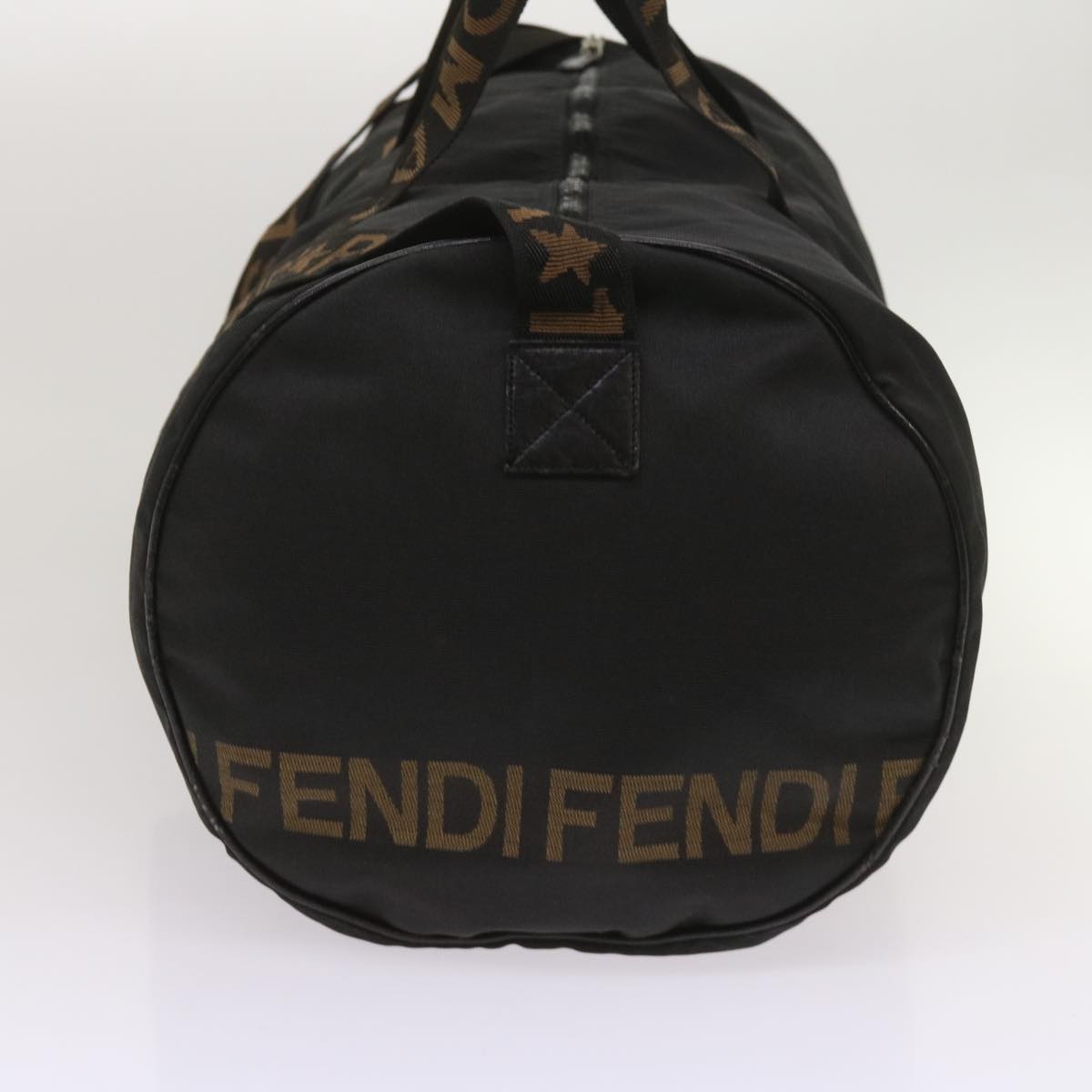 FENDI Boston Bag Canvas 2way Blackbs11779
