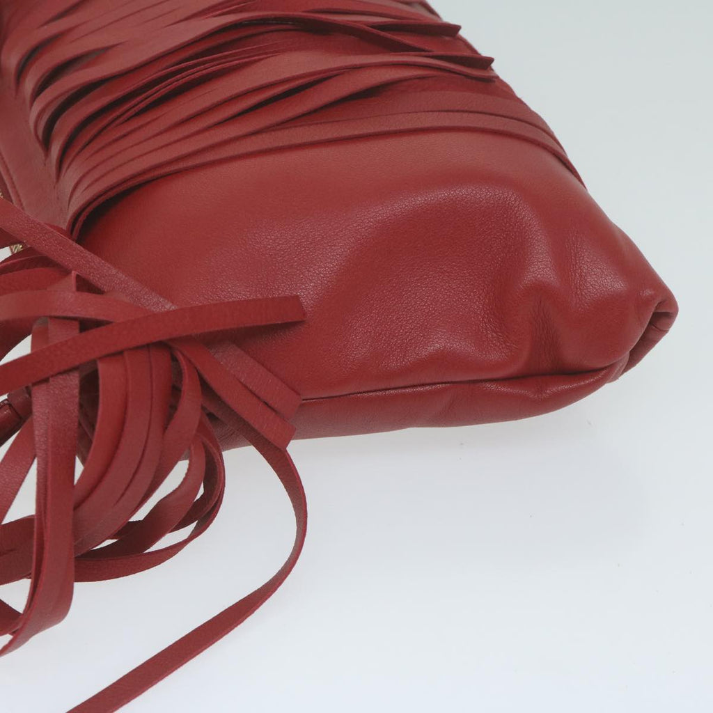 PRADA Clutch Bag Leather Red  bs11809