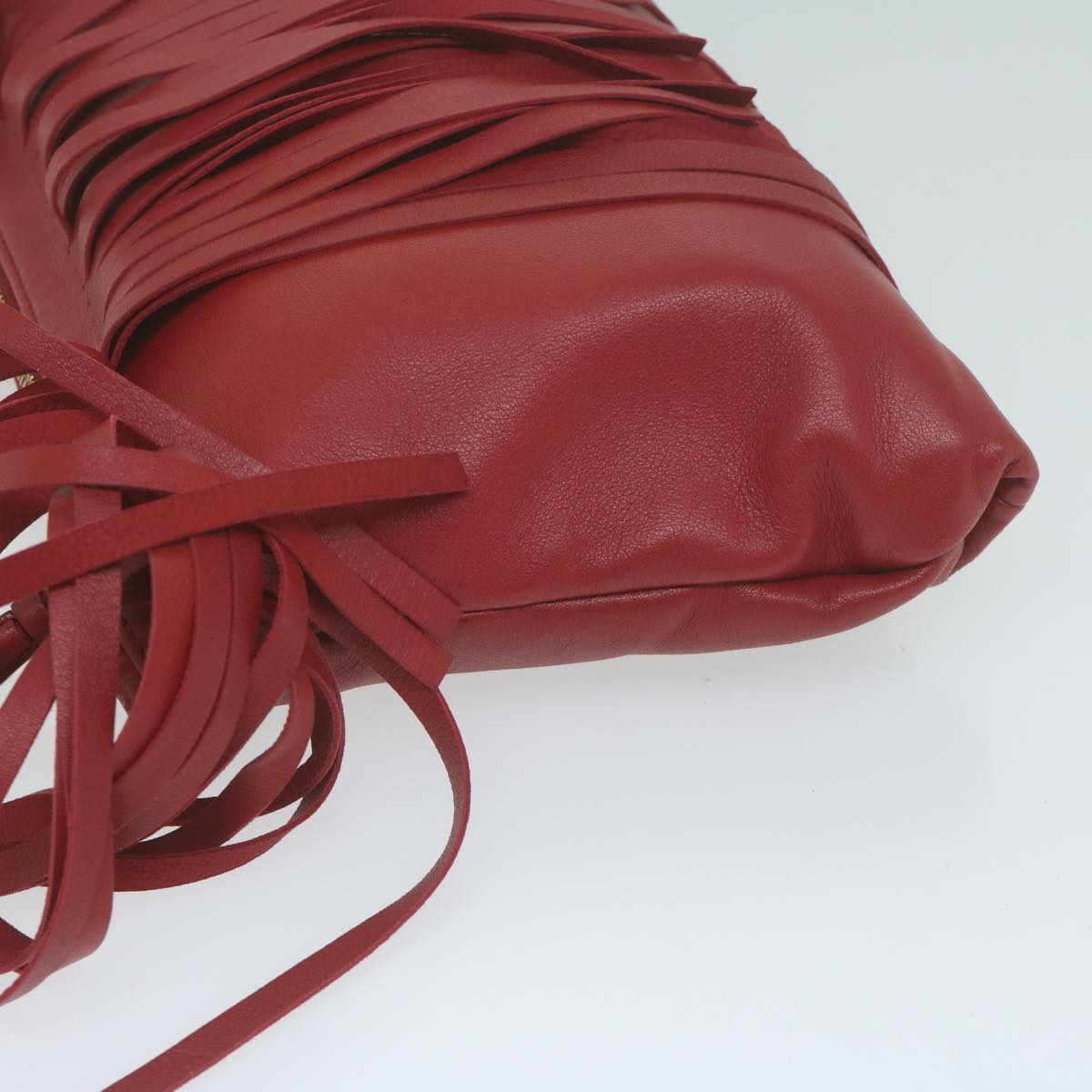 PRADA Clutch Bag Leather Red  bs11809