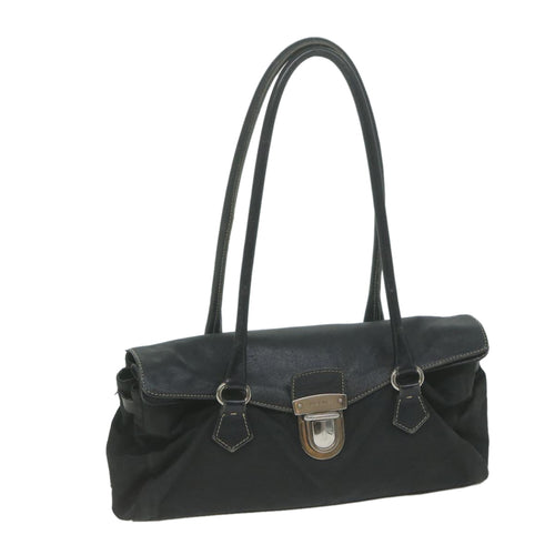 PRADA Shoulder Bag Nylon Leather Black  bs11810