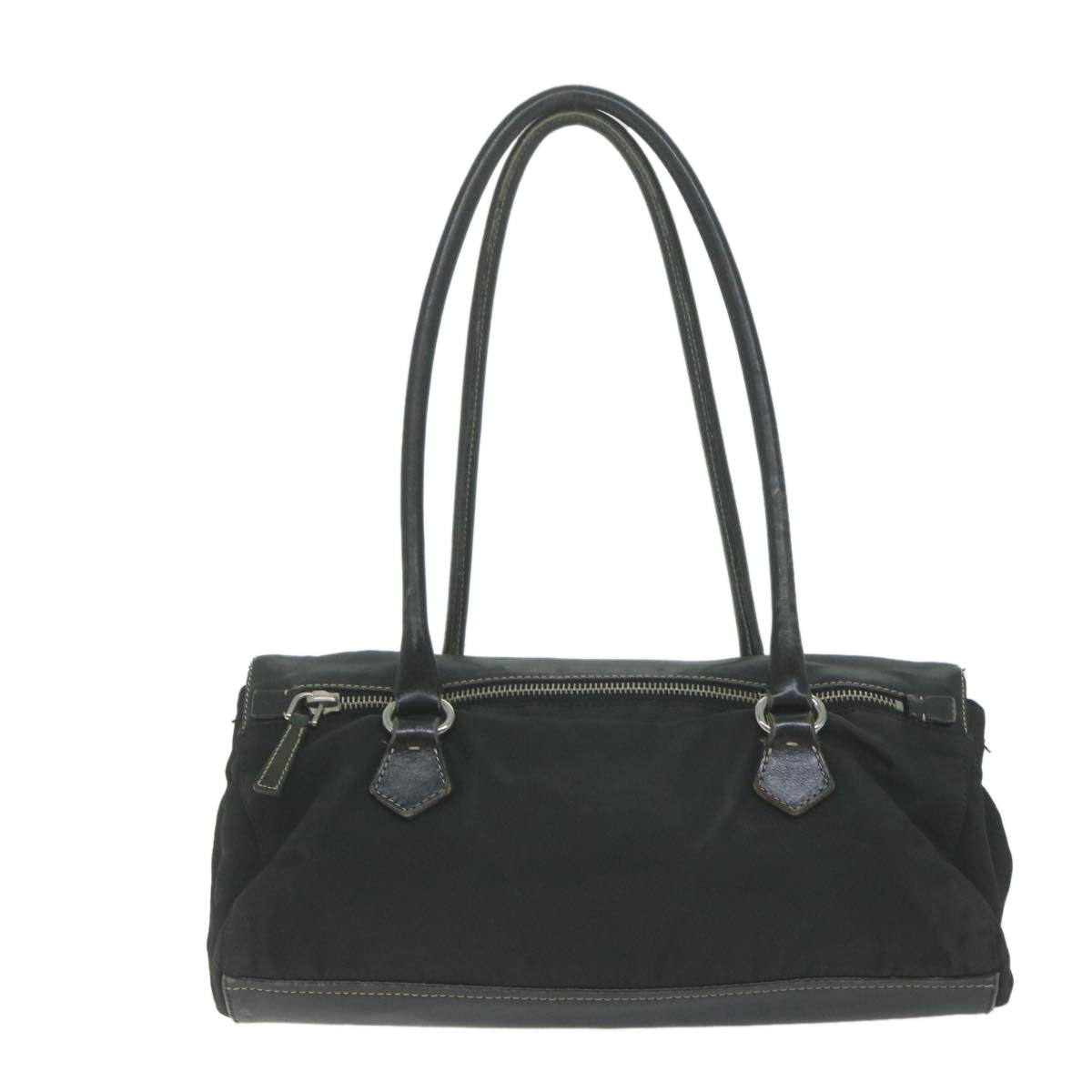 PRADA Shoulder Bag Nylon Leather Black  bs11810