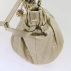 CELINE Hand Bag Leather 2way Gold Tone  11844