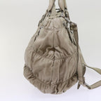 PRADA Hand Bag Leather 2way Gray  bs11847