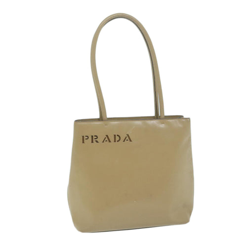 PRADA Shoulder Bag Leather Beige  bs11849