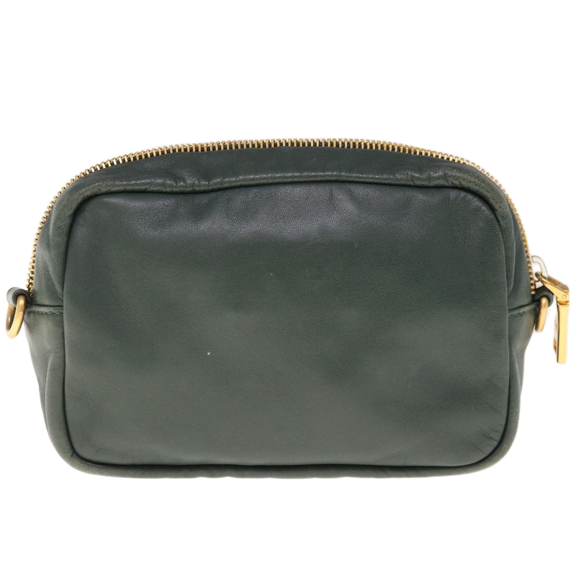 PRADA Shoulder Bag Leather Green  bs11850