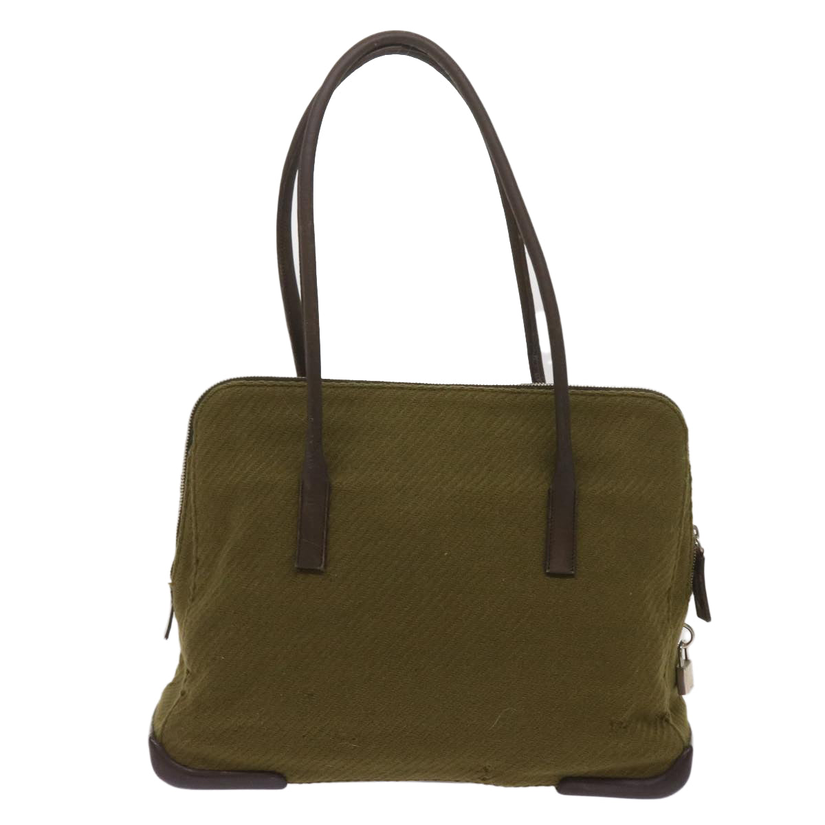 PRADA Shoulder Bag Wool Khaki  bs11854
