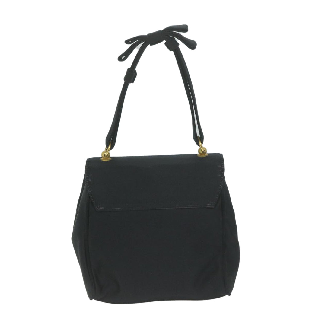 PRADA Hand Bag Satin Black  bs11856
