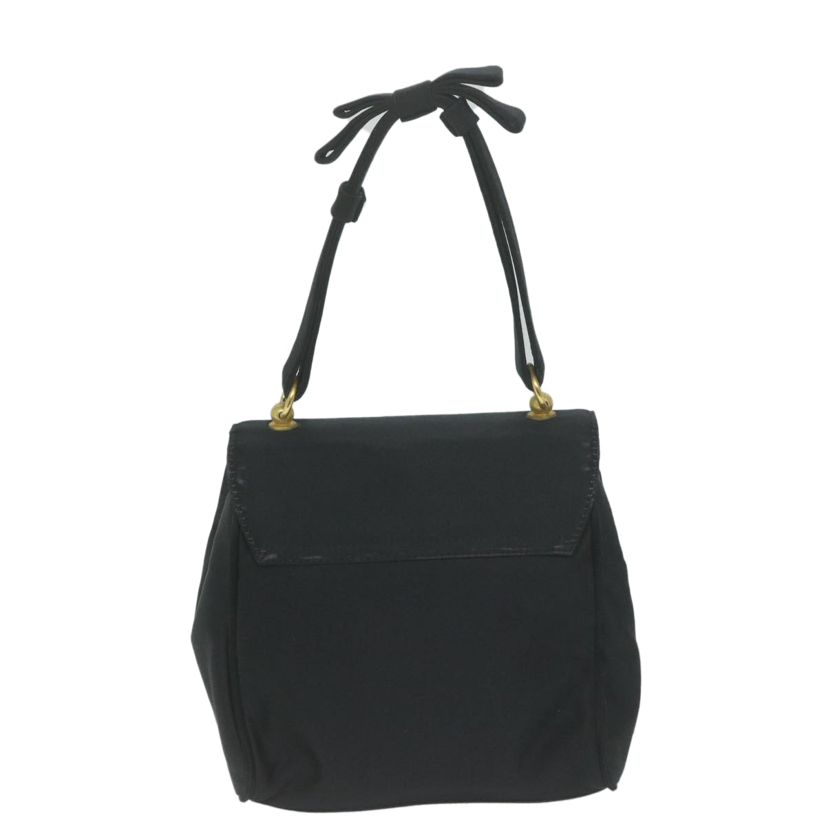 PRADA Hand Bag Satin Black  bs11856
