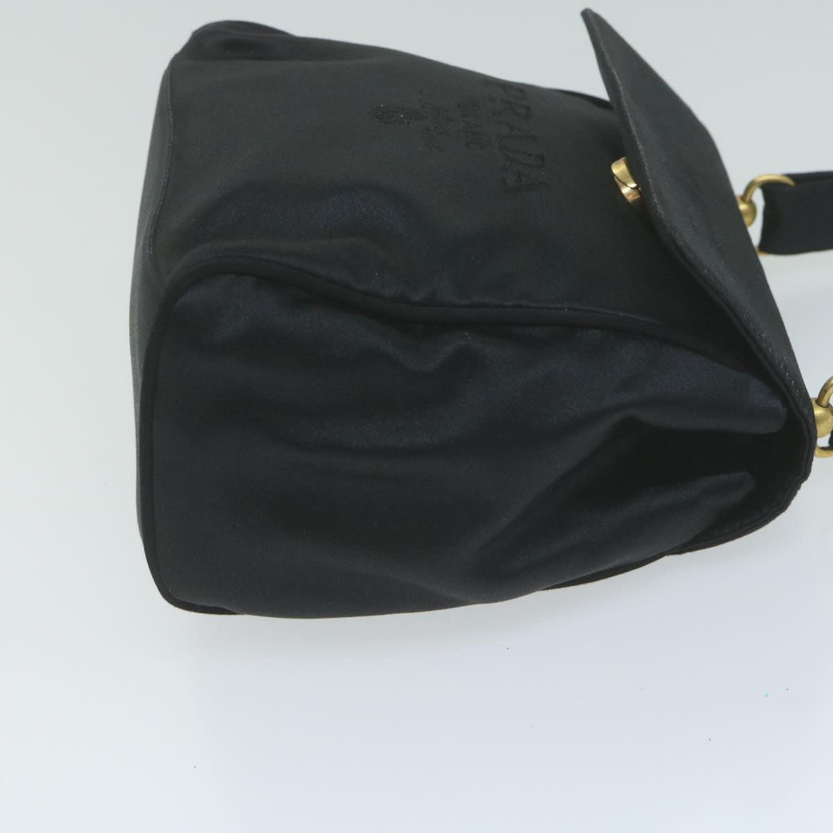 PRADA Hand Bag Satin Black  bs11856