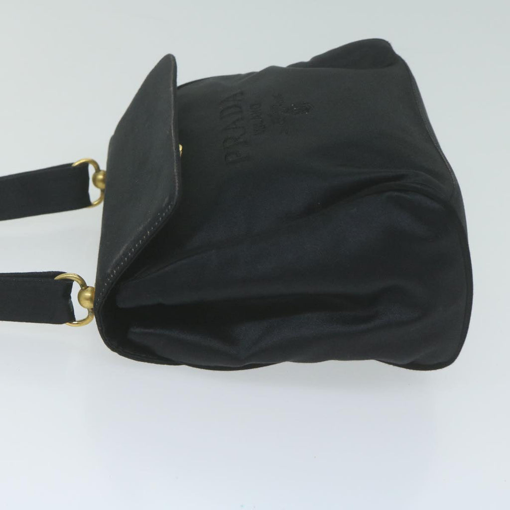 PRADA Hand Bag Satin Black  bs11856