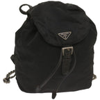 PRADA Chain Backpack Nylon Black  bs11857