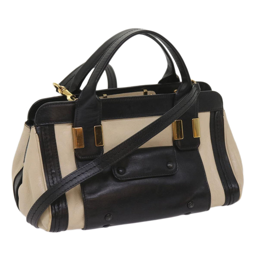 Chloe Alice Hand Bag Leather 2way Beige 04 14 63 65 bs11871