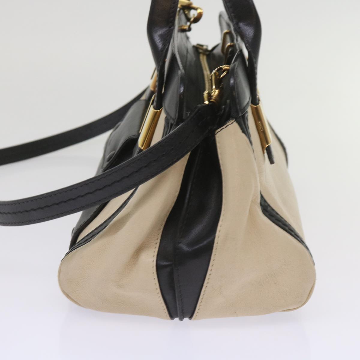 Chloe Alice Hand Bag Leather 2way Beige 04 14 63 65 bs11871
