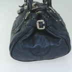 Chloe Paddington Shoulder Bag Leather Navy Gray 04 08 51 5191 bs11872