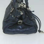 Chloe Paddington Shoulder Bag Leather Navy Gray 04 08 51 5191 bs11872