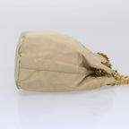 PRADA Chain Shoulder Bag Nylon Beige  bs11883
