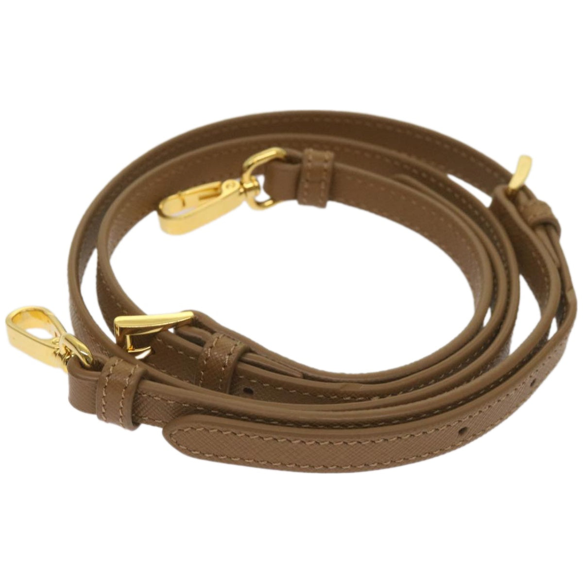PRADA Shoulder Strap Safiano leather 37.4""-45.7"" Brown  bs11974