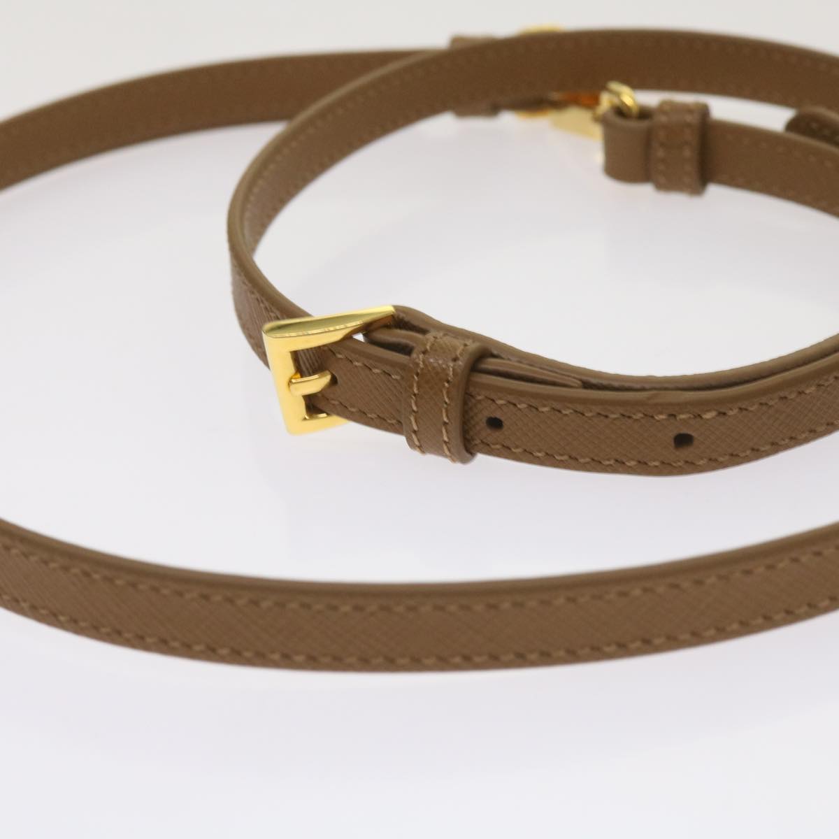 PRADA Shoulder Strap Safiano leather 37.4""-45.7"" Brown  bs11974