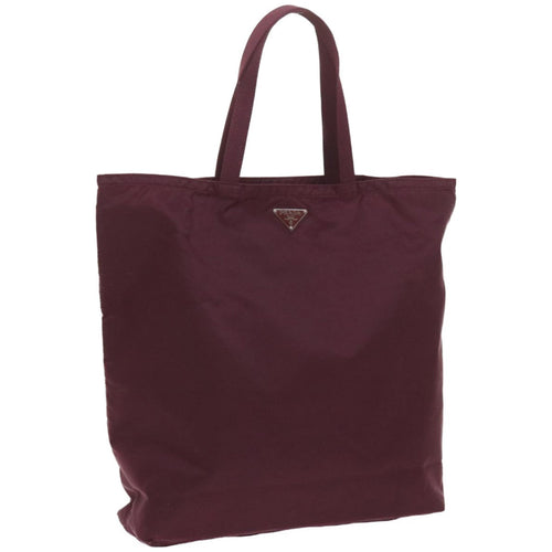 PRADA Hand Bag Nylon Wine Red Purple  bs11987