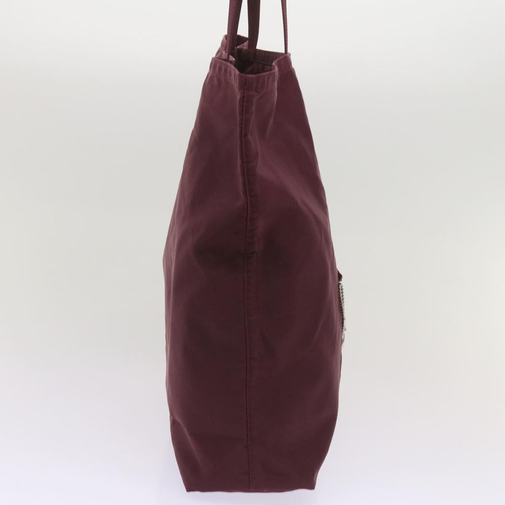 PRADA Hand Bag Nylon Wine Red Purple  bs11987