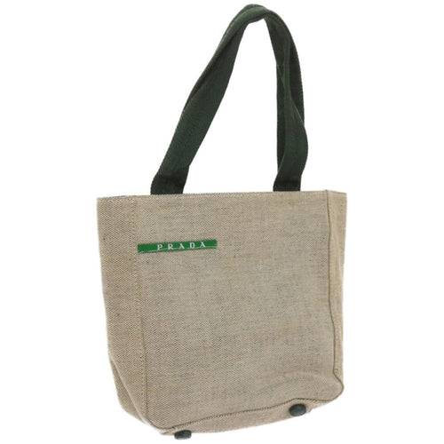 PRADA Sports Hand Bag Canvas Green Beige bs12012