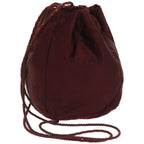 PRADA Shoulder Bag Satin Wine Red  bs12014