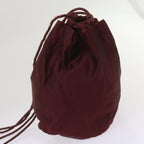 PRADA Shoulder Bag Satin Wine Red  bs12014