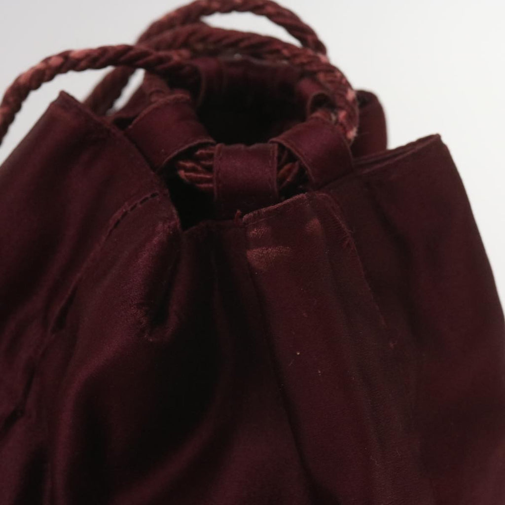 PRADA Shoulder Bag Satin Wine Red  bs12014