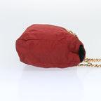 PRADA Chain Shoulder Bag Nylon Red  bs12018