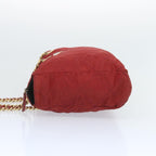 PRADA Chain Shoulder Bag Nylon Red  bs12018