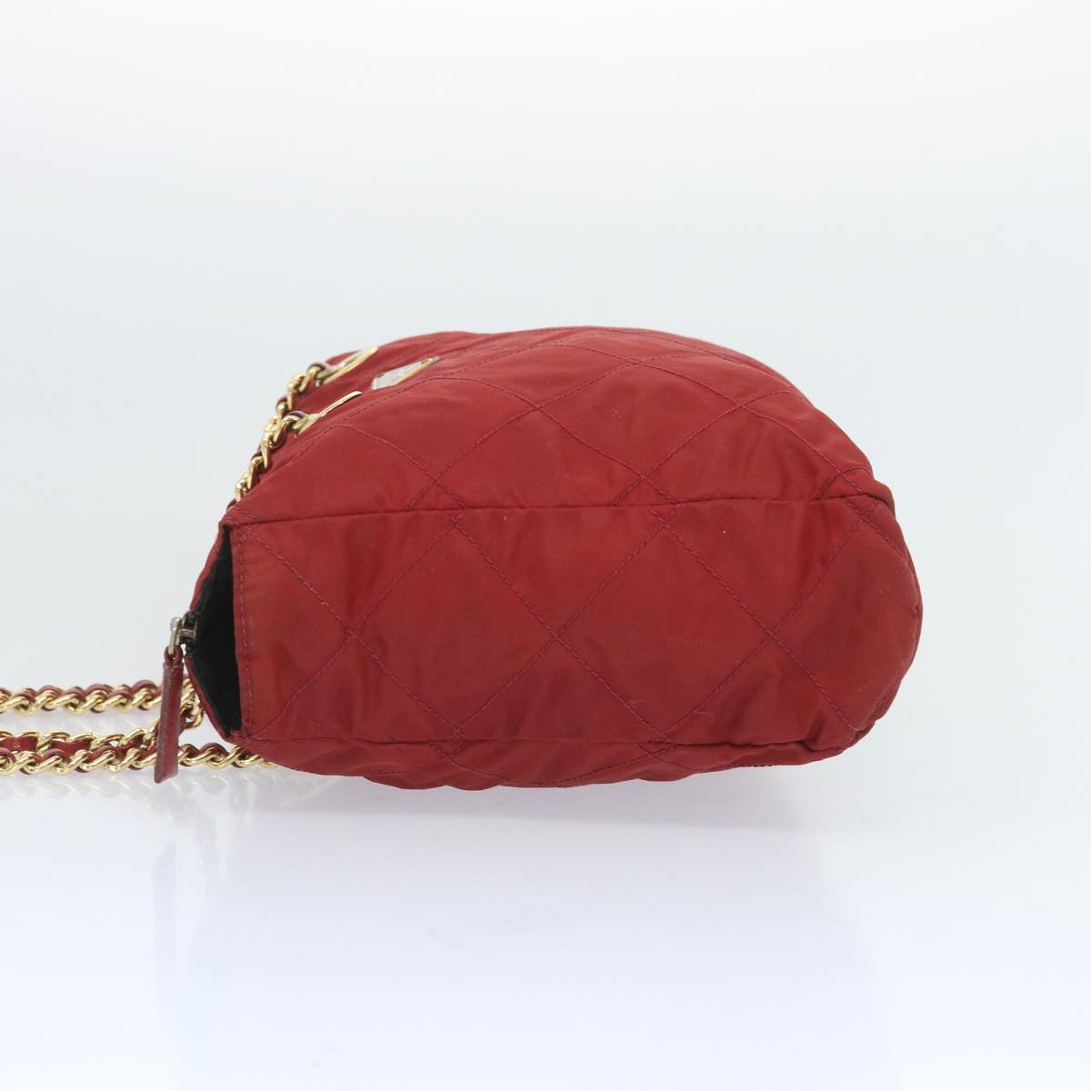 PRADA Chain Shoulder Bag Nylon Red  bs12018
