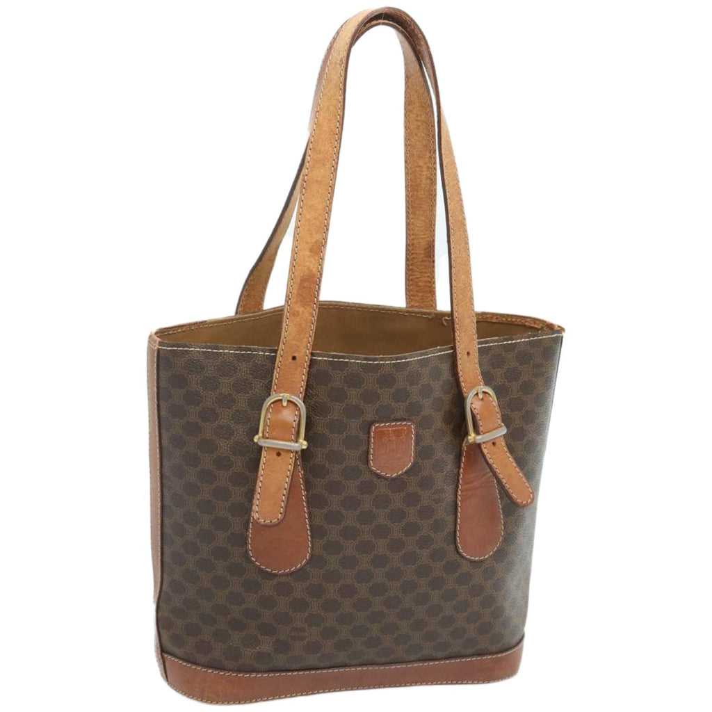 CELINE Macadam Canvas Hand Bag PVC Brown  12046