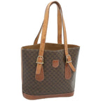 CELINE Macadam Canvas Hand Bag PVC Brown  12046