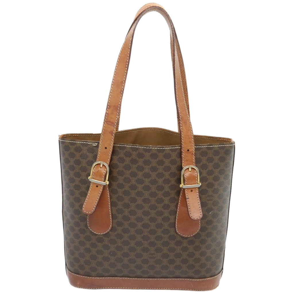 CELINE Macadam Canvas Hand Bag PVC Brown  12046