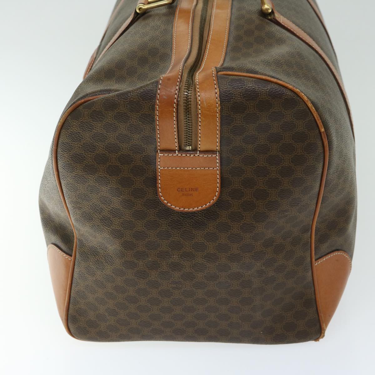 CELINE Macadam Canvas Boston Bag PVC Brown  12095