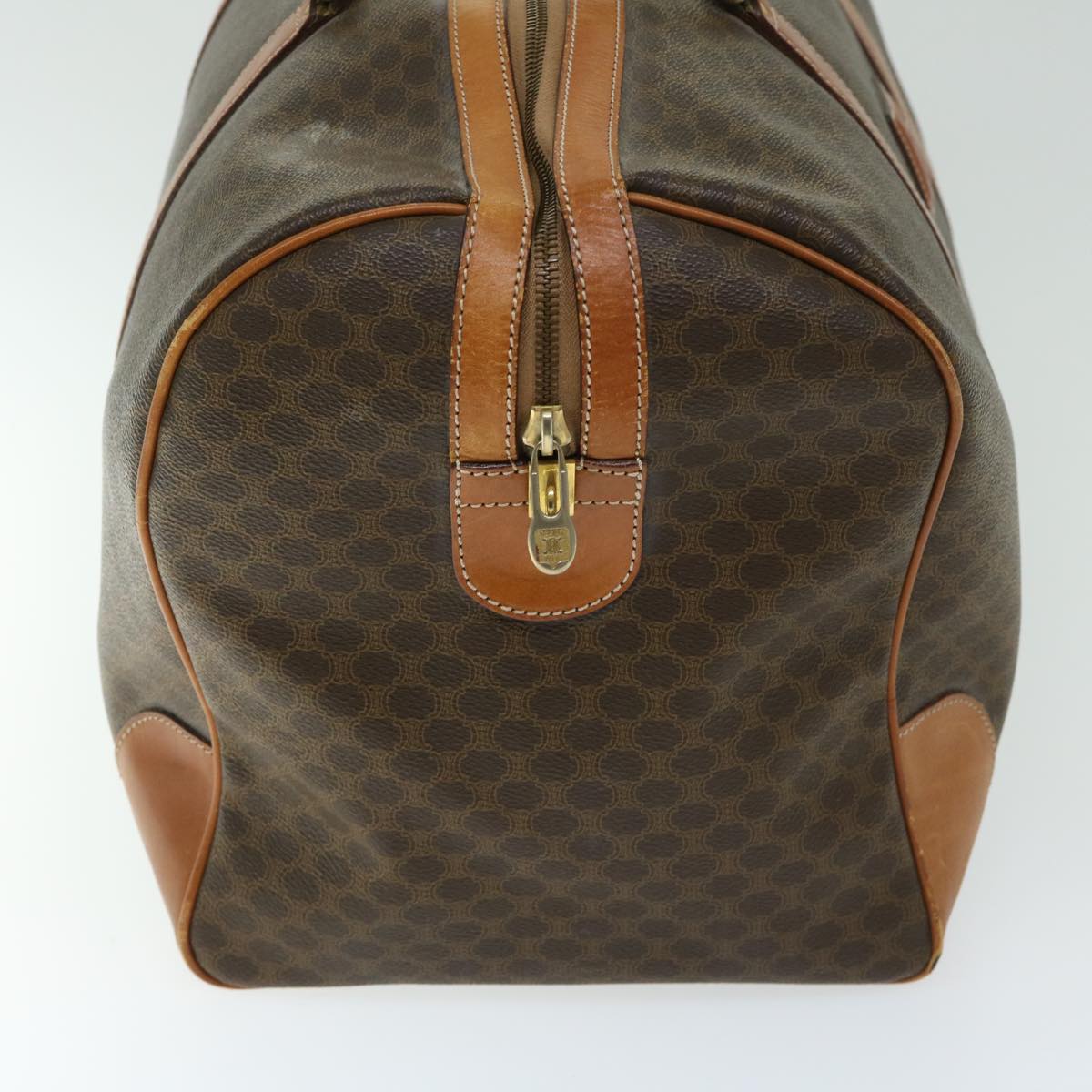 CELINE Macadam Canvas Boston Bag PVC Brown  12095