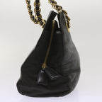 PRADA Chain Shoulder Bag Leather Black  bs12124