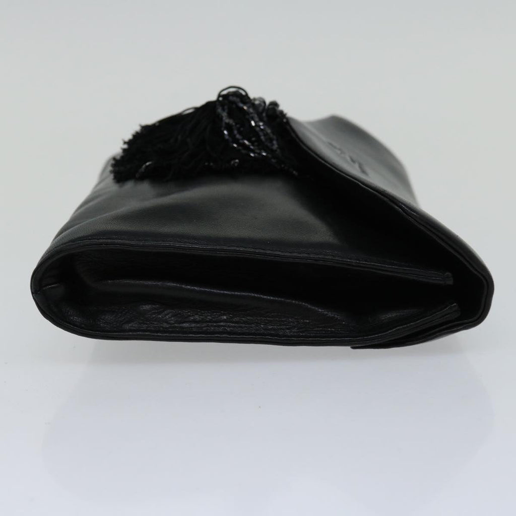 PRADA Clutch Bag Leather Black  bs12152