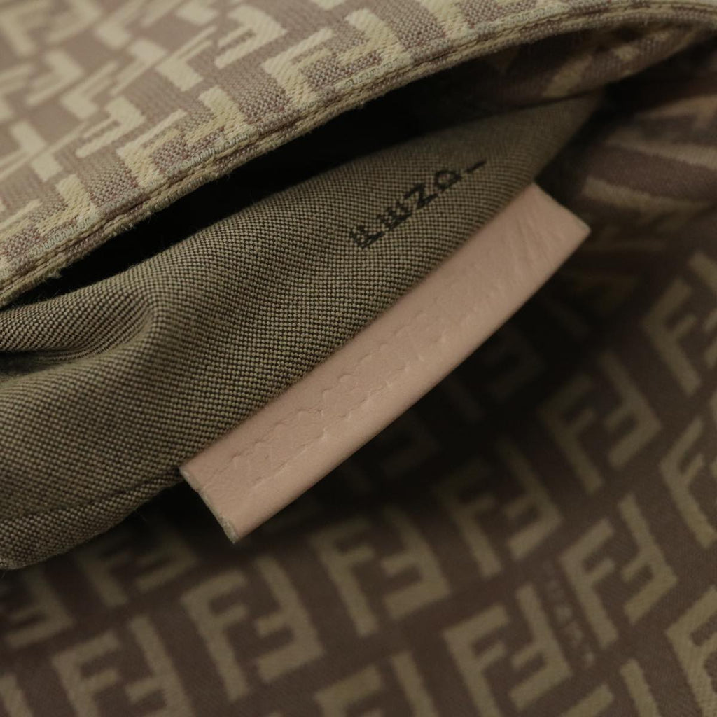 FENDI Zucchino Canvas Shoulder Bag Pinkbs12154