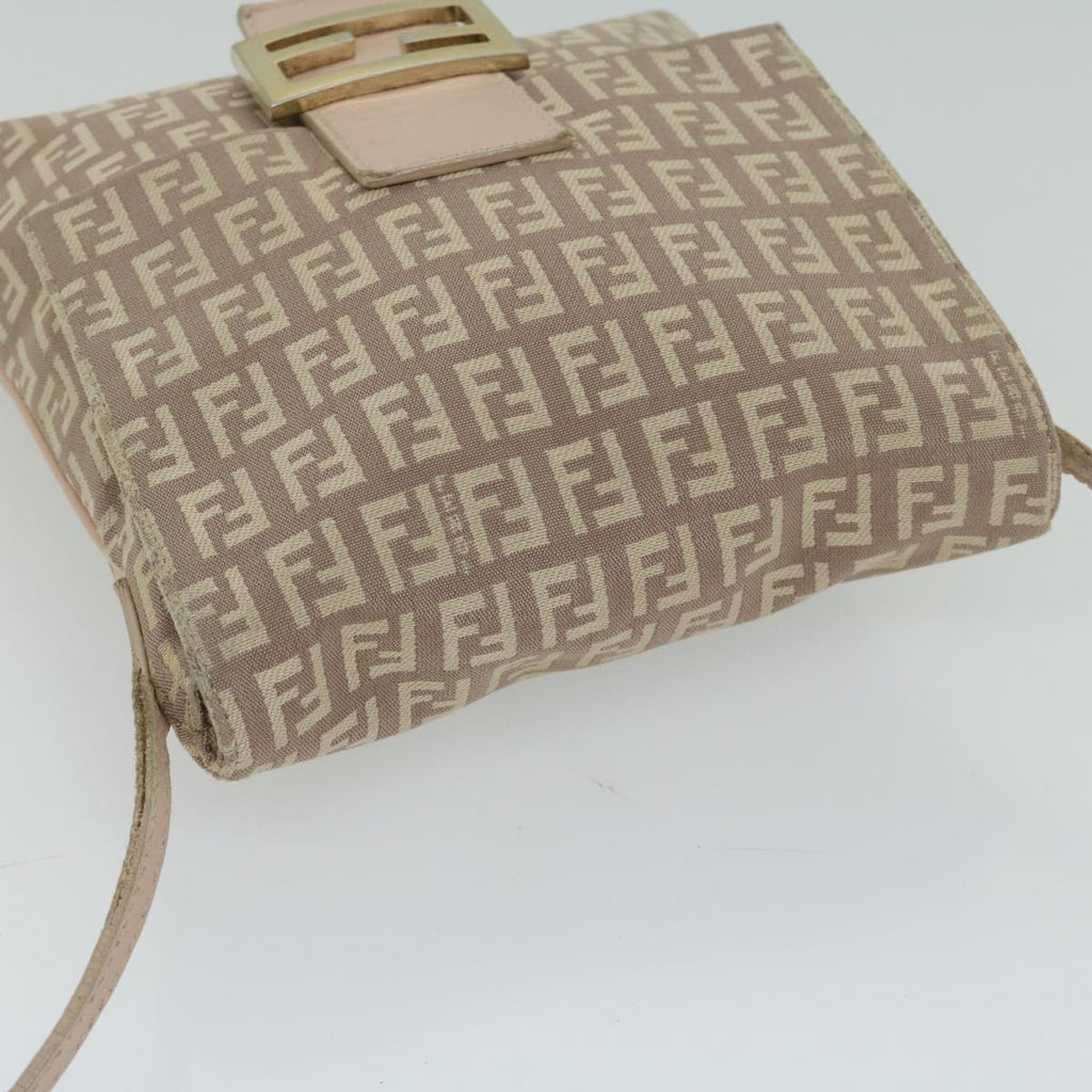 FENDI Zucchino Canvas Shoulder Bag Pinkbs12154