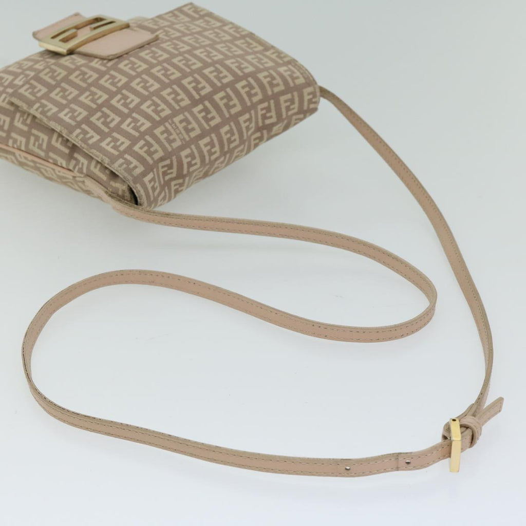 FENDI Zucchino Canvas Shoulder Bag Pinkbs12154