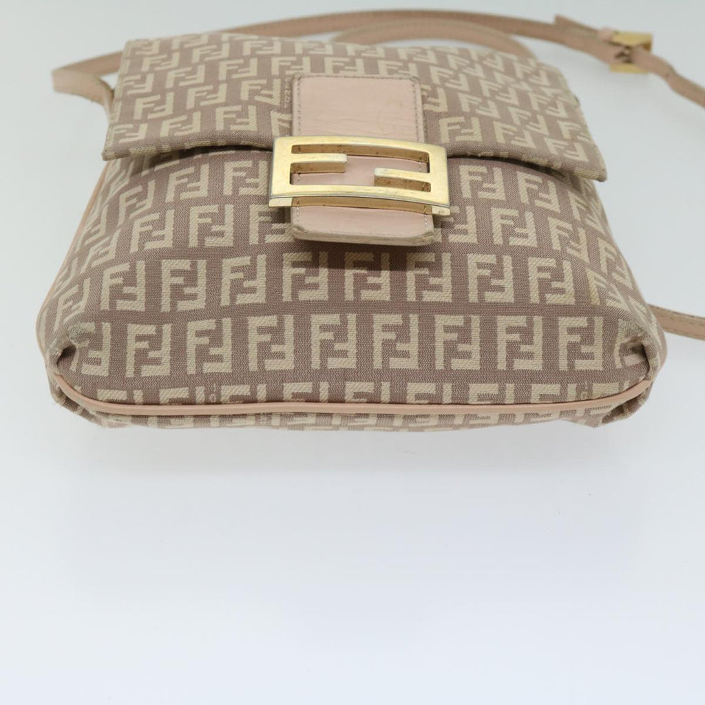 FENDI Zucchino Canvas Shoulder Bag Pinkbs12154
