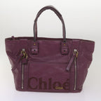 Chloe Wallet Hand Bag Leather 4Set Black Purple Brown bs12169