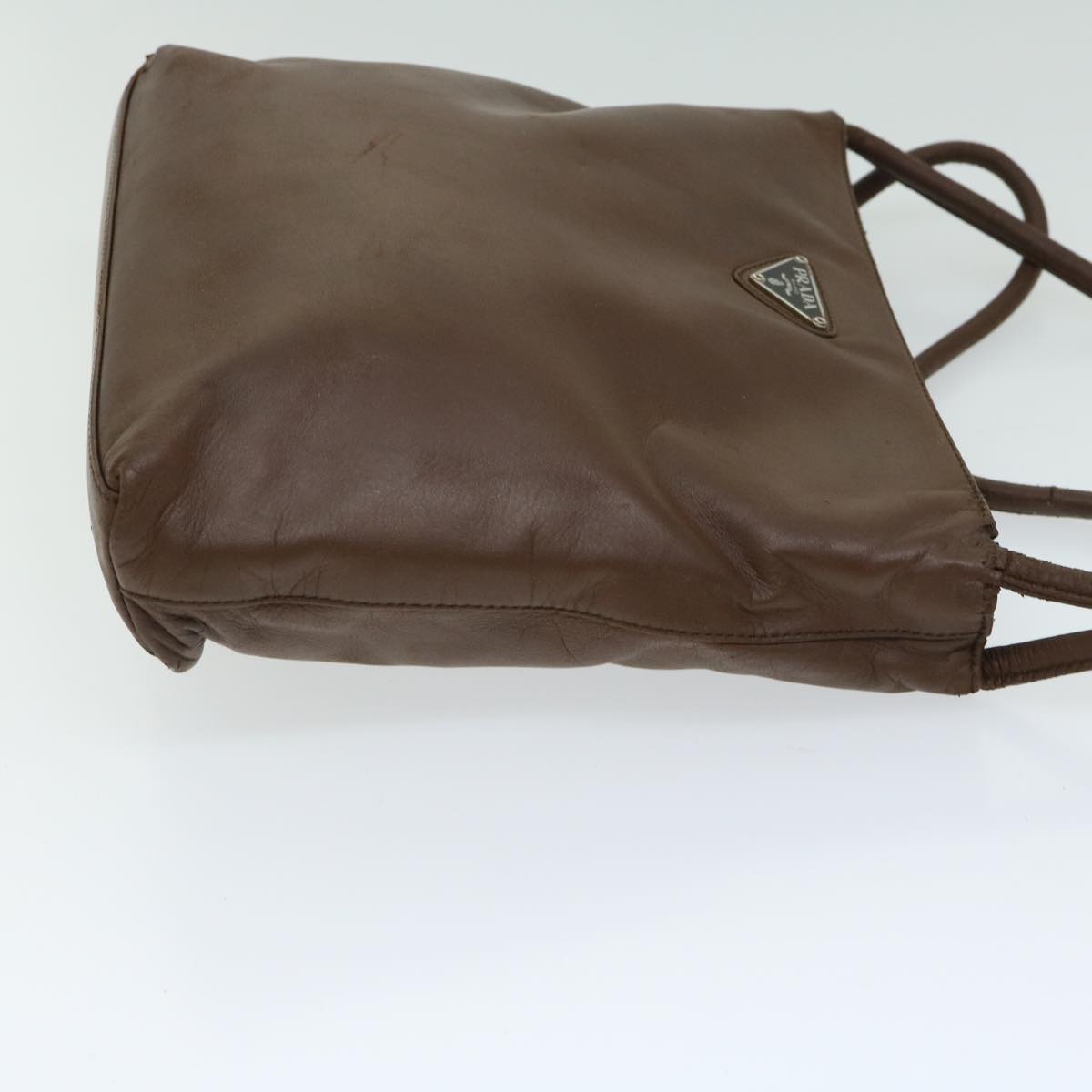PRADA Shoulder Bag Leather Brown  bs12179