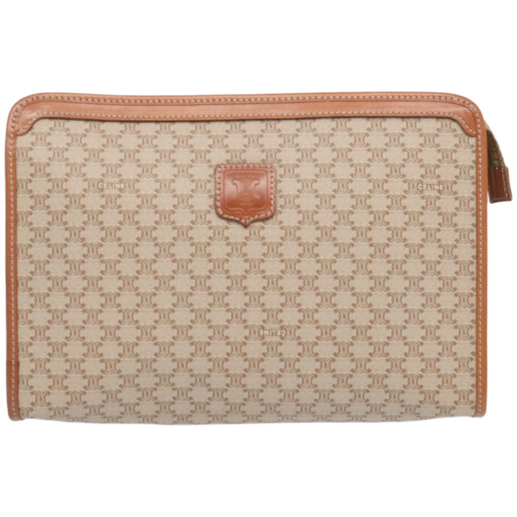 CELINE Macadam Canvas Clutch Bag Beige  12191