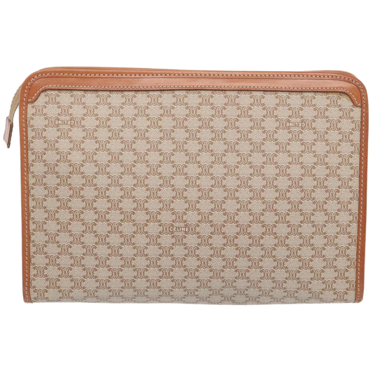 CELINE Macadam Canvas Clutch Bag Beige  12191