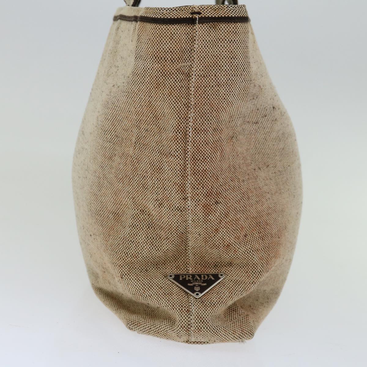 PRADA Tote Bag Canvas Beige  bs12196